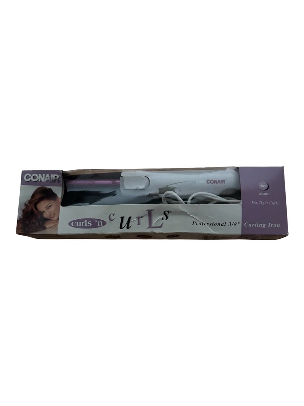 Purple and White Curls 'n Curls 3/8" Professional Curling Iron